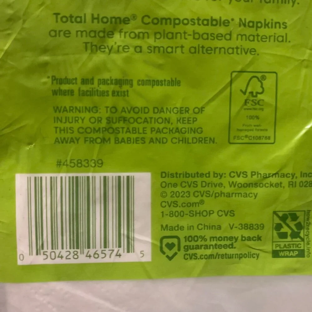Total Home Earth Essentials Compostable Dinner Napkins - 20 Pack‎ 16